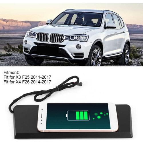 15W Wireless Charging Console Plate Phone Charger Tray Holder Fit for BMW X3 F25 2011 2012 2013 2014 2015 2017