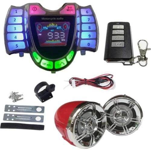 Motorcycle Audio Stereo Speakers Wireless Bluetooth MP3 Player Waterproof FM Audio for Motor Scooter Bike ATV UTV