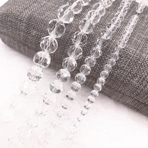 4/6/8/10mm 32 Faceted Austria Transparent Faceted Crystal Ball Beads Spacer Beads for Necklace and DIY Bracelet Making #14