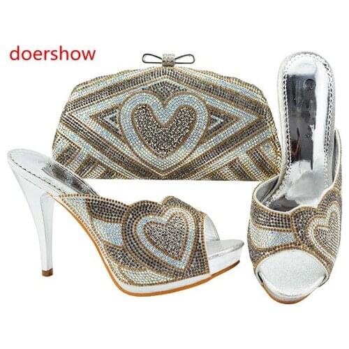 Doershow latest shoes and bags Italian shoe with matching bag best selling ladies matching shoe and bag Italy shoe and bag!HH1-5