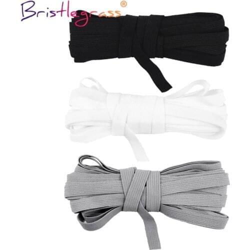 BRISTLEGRASS 5 10 Yard 7mm Knitted Nylon Skinny Elastics Cord String Spandex Bands Tape Headband Face Cover Ear Loop Sewing Trim