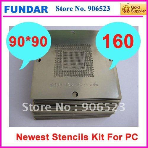 Hot sale special Full set 90x90mm 160pcs laptop computer BGA reballing stencil