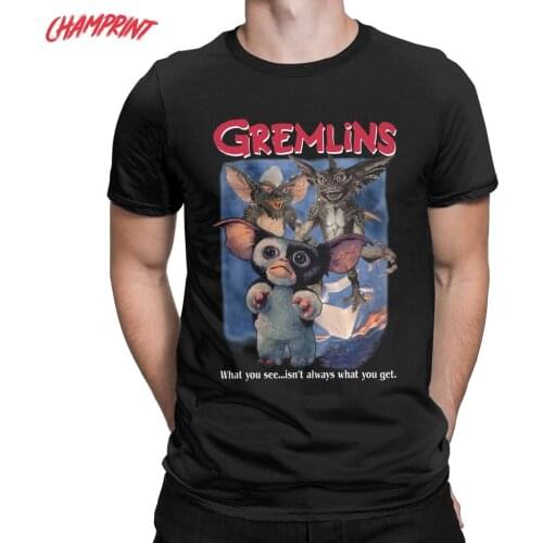 Mens What You See Mogwai Gremlins T Shirt Gizmo 80s Movie 100% Cotton Clothing Short Sleeve Tee Shirt Party T-Shirts