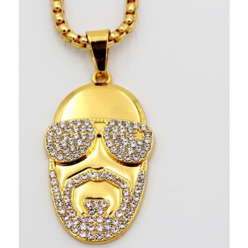 Hip Hop Alloy Gold Color necklace Car Pendant Hanging Car Interior Decoration Rear View Mirror Accessories For Car Ornament