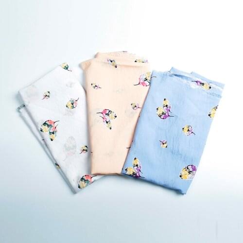 HLQON cotton sateen Tricolor colorful leaves fabric for women clothing sewing upholstery tissue wedding dress patchwork DIY