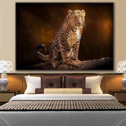 No Frame Leopard Animals Canvas Painting Poeter Picture for living room Wall Art Painting On Canvas For Home Decor Art