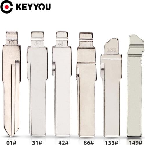 KEYYOU HU66 Uncut Key Blade #01 #42 #31 #86 #133 #149 Key Blade For Audi VW Polo Passat B5 Tiguan Golf Santana Bora Seat Skoda