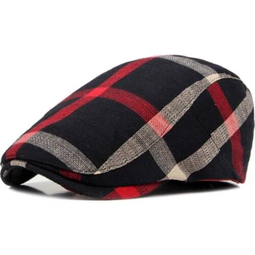 Men Women Classic Englad Style Plaid Berets Caps Casual Unisex Sports Caps Cotton Hats Boina Casquette Flat Cap Painter Cap