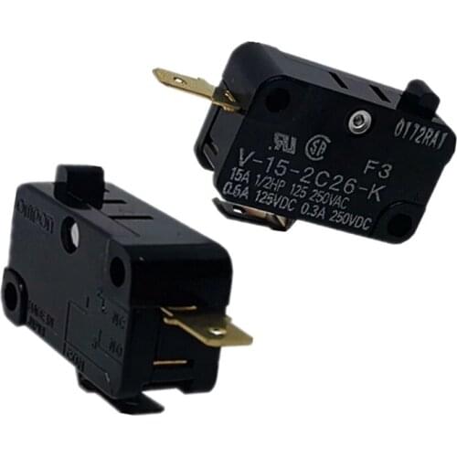5pcs Japan V-15-2C26-K(F3) Large Micro Switch 2-pin Normally Closed Gold Plated Limit Switch Without Handle