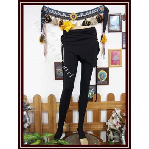 Lycra Cotton Tribal Belly Dance Yoga Tight Ninth Pants With Skirt Fitness Trousers Slim Leggings KI22 30