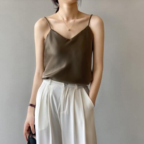 Satin V Neck Camis Tank Tops Women Summer Camisole Fashion Streetwear Casual Sexy Sleeveless Crop Top Slim Women Clothes Y2k Top