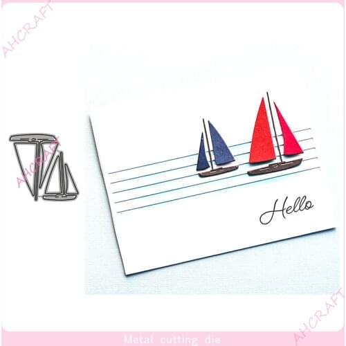 Mini Sailing Boat Metal Cutting Dies for DIY Scrapbooking Photo Album Decorative Embossing PaperCard Crafts Die 2021
