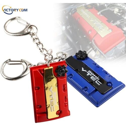Metal Key Chain Car JDM Keychain Vtec Engine DOHC Valve Cover Key Ring For Honda F20c