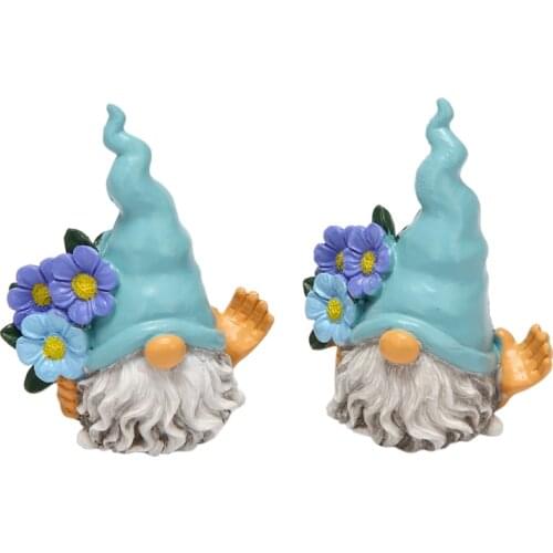 2Pcs Mini Garden Gnome Garden Funny Miniature Gnomes Elf Figure Statue Mini Garden Dwarf Terrarium Creative Decor