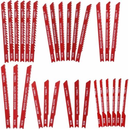 30pcs Assorted Steel U-shank Jigsaw Blade Set Fitting For Plastic Wood Jig Saw Tool High Quality