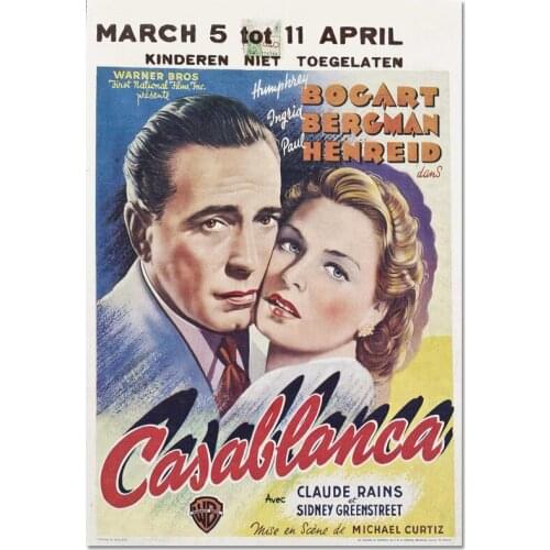 New Arrival Custom Casablanca Poster Home Decoration Fashion Silk Fabric Wall Poster Customize Poster 27X40cm30X45cm