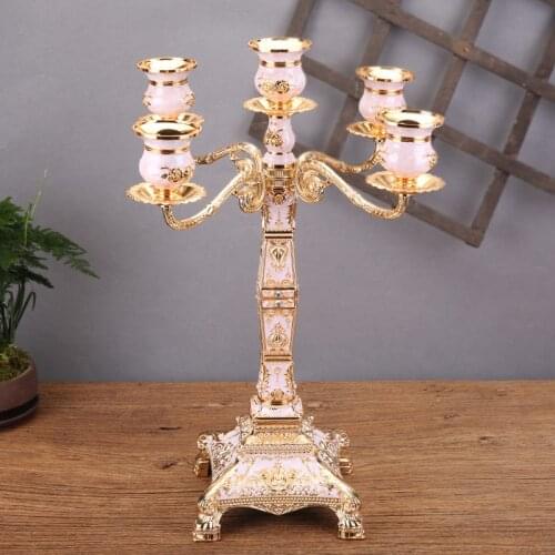 Candle hodlers Metal 5-arms Holders Wedding Candelabra Candlesticks Candle Stand Table Centerpiece For Event Home Decoration