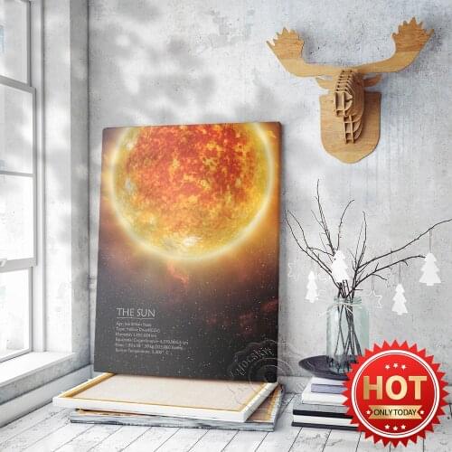 Space Sun Prints Poster, Universe Galaxy Wall Art, Astrophile Print Art, Sun Wall Picture, Star Planet Poster, Home Decoration