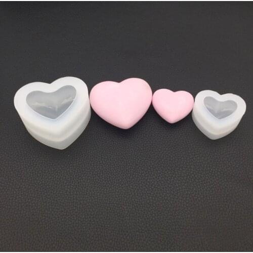 Silicone Mold Mirror Heart Shape 3D Smooth Crafts DIY Jewelry Making Handmade Cake Fondant Epoxy Resin Molds Decoration T84A