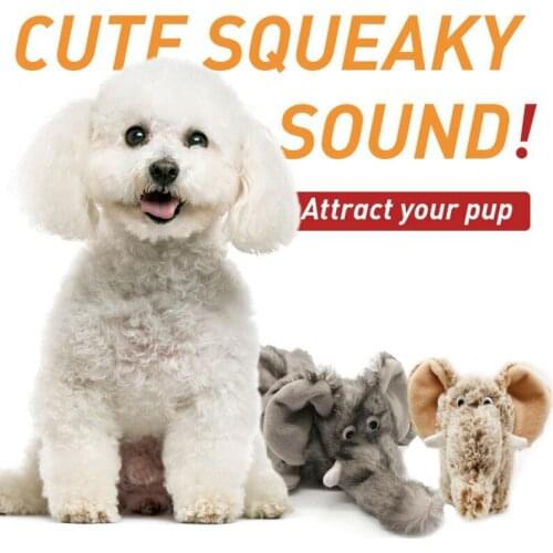 Cute Plush Anmials Elephant Shape Squeak Sound Pet Cat Dog Toys Funny Durable Chew Molar Toy Pets Molar Toys