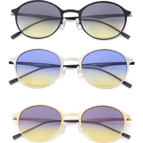 2019 Alloy Vintage Round Sunglasses Men Outdoor Traveling Women Sun Glasses with Gradient Colored Lens UV400 Gafas De Sol