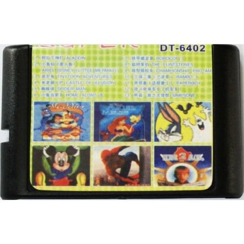 Super 13 In 1 DT-6402 SEGA GENESIS MegaDrive 16 bit Multi Game Card