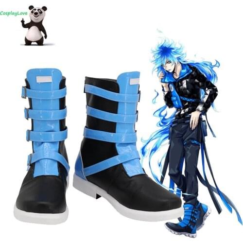 Twisted Wonderland Wonderland Ignihyde Idia Shroud Blue Black Shoes Cosplay Long Boots Custom Made For Halloween Christmas