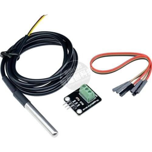 3V-5.5V DS18B20 Waterproof Temperature Sensor Probe Module DIY KIT Plugable Terminal Adapter with Cable for Arduino Raspberry Pi