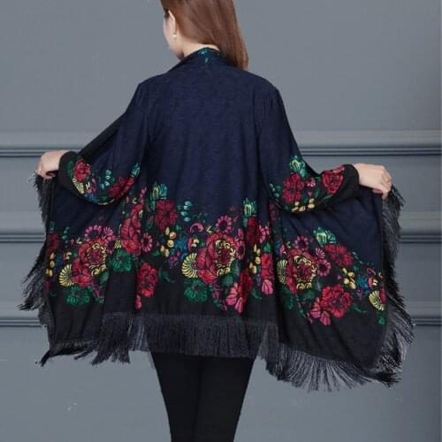New Boho Women Blouse Shirt Fringe Lace Kimono Cardigan Black Tassels Beach Cover Up Cape Tops Blouses Damen Bluze Beach Ladies