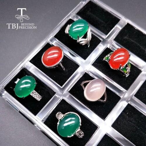 TBJ, Special Deal natural colorful agate gemstone Ring 925 sterling silver for women fine jewelry best gift clean sale