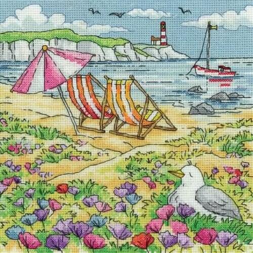 Gold Collection Embroidery Summer Shore Funny Housewarming Cross Stitch with 100% Cotton Floss & Free Shipping for Wall Decor