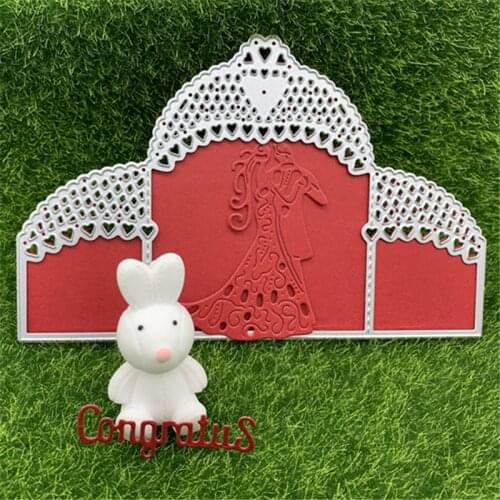 Wedding hall dance party men and women embrace dancing hand embossed DIY decoration album scrapbook metal cutting mold