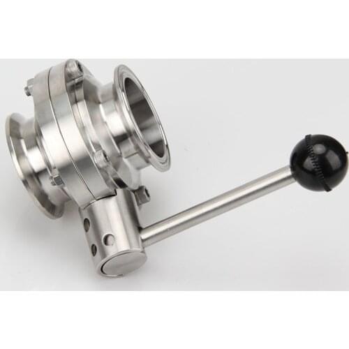 1-1/4" 32mm SS304 Stainless Steel Sanitary 1.5" Tri Clamp Butterfly Flow Control Valve Homebrew Beer Dairy Product