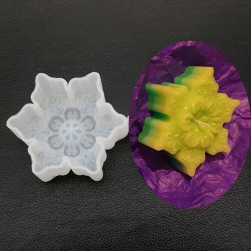 1 Piece 5*8cm 3D DIY Crystal Drop Mold Big Snowflake Mold Mirror Pendant Set Candle Soap Drop Mold