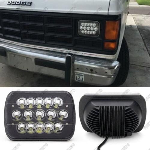 1 PCS 5x7 Inch LED Headlights Hi/Low Led Beam Headlamp for Jeep Wrangler YJ Cherokee XJ H4 Plug H6054 Headlights H5054 6052