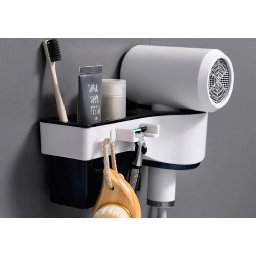 1PC Wall Mounted Stand Hair Dryer Drier Bathroom Shelf Storage Comb Holder Rack Stand Storage Organizer Hairdryer Holder QA 144