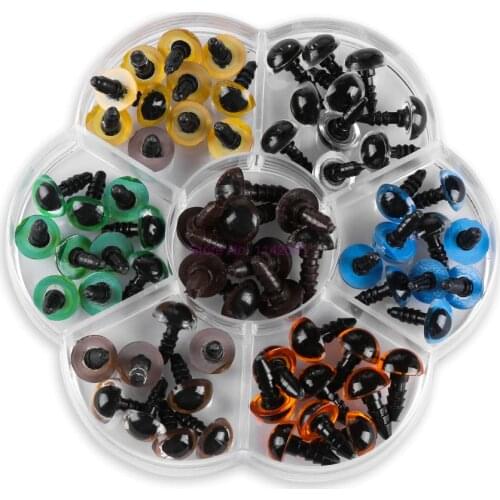 100set 70PCS Mix 7 Colors Plastic Dolls Eyes Safety Eyes For Handmade DIY Doll Animal Puppet Craft Box