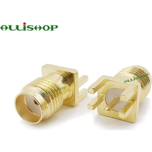 2Pcs SMA Female Jack Solder Edge PCB Mount Straight RF Connector Hot End Launch PCB Mount SMA Female Plug