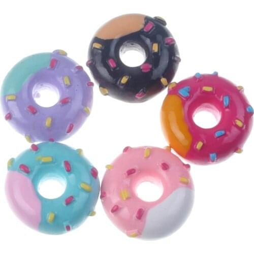 20Pcs Mixed Resin Donut Decoration Crafts Flatback Cabochon Scrapbooking Fit Phone Embellishments Accessories