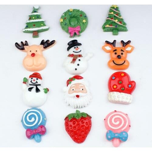 3D Cartoon resin 12pcs/lot Merry Christmas tree deer gift 18mm snap button KT419
