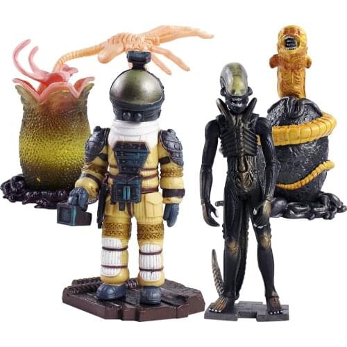 4pcs/set 6-13cm NECA Alien Facehugger Alien Egg PVC Action Figure Model Toys Scary Exquisite Desktop Decoration Gift Brinquedos