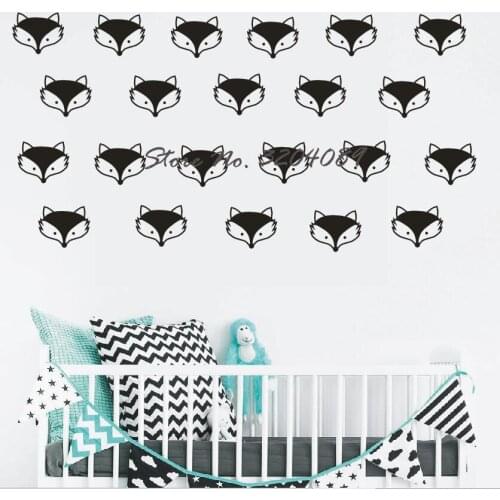 48pcs/set Cute Fox Decals Teepee arrow kids room wall decal stickers wallpattern adesivo de parede Mural nursery Decoration D994