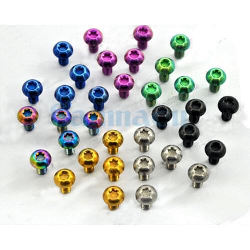 6PCS M5 Thread Length 10/12mm GR5 Titanium Bike Torx T25 Head Screw Disc Brake Rotor Bolts