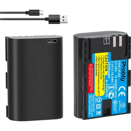 2650mAh USB Charging LP-E6 LP E6 LPE6 LP E6N Battery for Canon 5D Mark II III 7D 60D EOS 6D 70D 80D EOS 5DS R Cameras