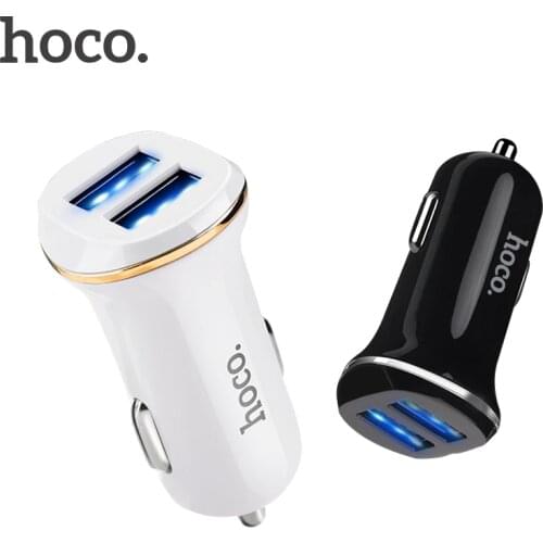 HOCO Dual USB Car Charger Adapter 5V 2.1A Fast Charge 2 Ports LED Light Car-Charger for iPhone XS MAX 8 7 plus for Samsung S9 S8