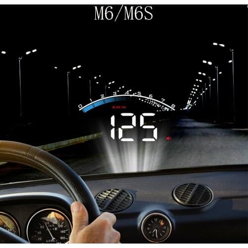 Car HUD M6/M6S HUD Display Car KM/h MPH Multifunction Auto Electronics OBD2 Dashboard Windshield Projector Head Up Display