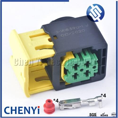1 set TE Tyco Amp 4 Pin 2.8mm female Nitrogen Oxygen Sensor Controller Automotive waterproof connector 3-1418390-1 1418395-1