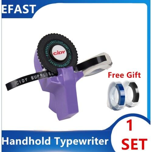 Black Embossing Label Maker for MOTEX E101 Upgrade Version CIDY C101 Mini DIY Manual Typewriter fit for 9mm*3M 3D label Tape