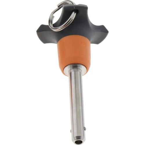 1/4 Inch Diam. Quick Release Ball Lock Pin, Plain Finish, Ring Handle