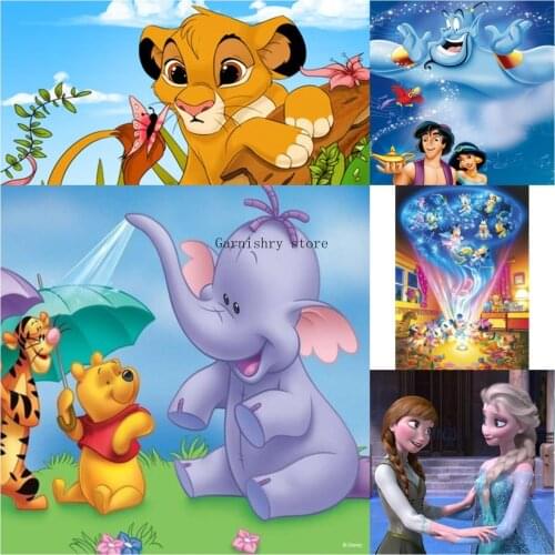 Disney Round Square Drill Cartoon Diy Diamond Painting 5d Diamond Embroidery Mosaic Cross Stitch Kits Home Decor Gift for Kids